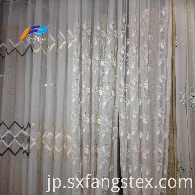 100% Polyester Embroidered Wide Voile Curtain Fabric 1